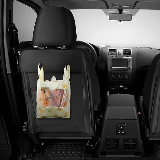 Car Trash Bag Hanging Disposable Car Garbage Bag Pack of 200 Small Auto Trash Bag for Car with 4 Hook for Car Kitchens Bedrooms Offices During Travel and Camping (Yellow)