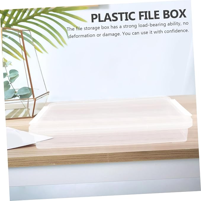 DOITOOL 3Pcs File Storage Box with Lids Stackable Document Organizer for Photos Letters and Office Supplies and Easy to Open Fits Bookshelf Desktop