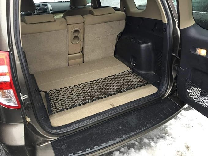 Rear Trunk Organizer Cargo Net for Toyota RAV4 2006-2018 - Floor Style Cargo Net for SUV - Premium Mesh Elastic Car Trunk Organizer Vehicle Carrier Storage-Compatible with Toyota RAV4