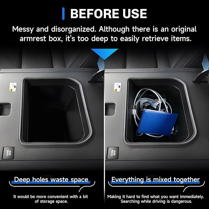 SXCY 3PCS for 2024-2026 Lexus GX550 [w/Cool Box] Center Console Organizer for 2024 2025 2026 Lexus GX550 Accessories [Armrest Console Tray+Cupholder+Wireless Charging Mat] 2024+ GX550 Armrest Storage