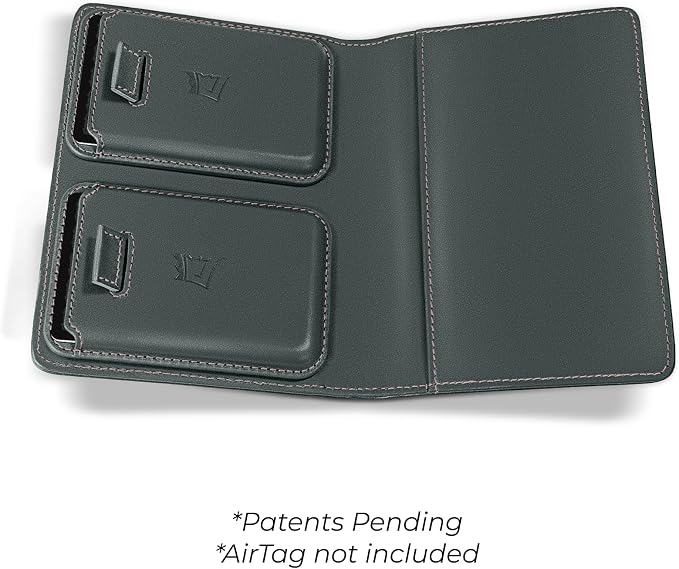 Kings Loot Passport Holder Wallet – RFID Blocking Leather Travel Wallet with Built-in Airtag Holder – Holds 1-6 Cards & Passport – Easy Pull Tab – Slim & Stylish Wallets (Blue Haven)