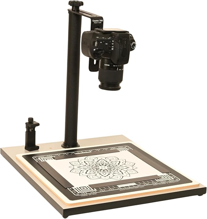 Cosmo Mini 700 Copy Stand, a Stand for Your Smartphone to Digitize Large Pictures, Documents, Chef Plates Meals (Online Food Vendors) and 3D Objects with a Large Floating Mag. Board, Made in USA