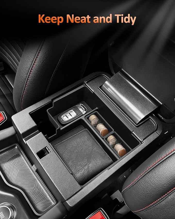 CDEFG for 2025 2026 Ford Explorer Center Console Organizer Tray - Armrest Storage Middle Insert - 2025 2026 Explorer (Active, ST-Line, Platinum and ST) Interior Accessories with Coin Box