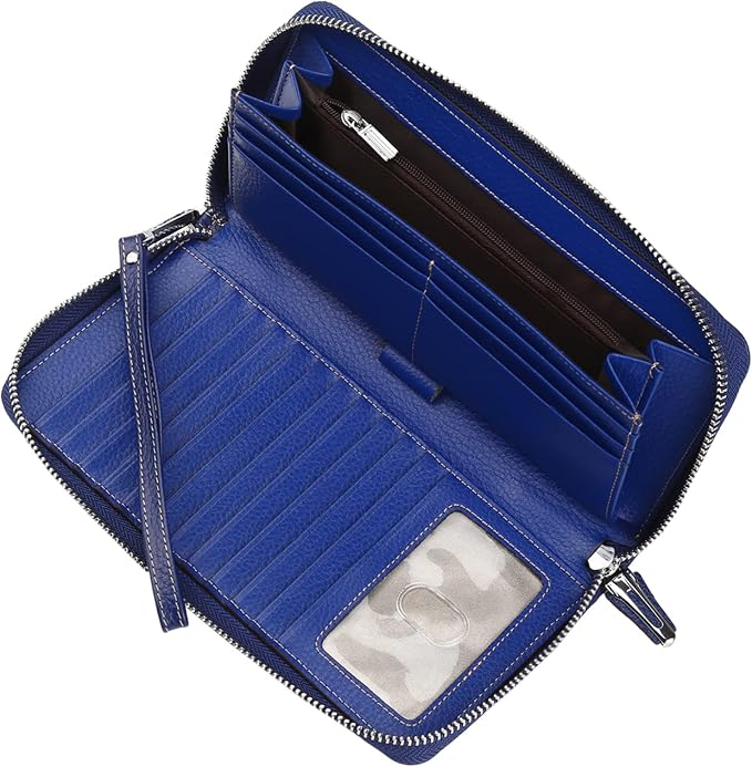 Lavemi Small Compact Women Wallet RFID Blocking Genuine Leather Bifold Purse with ID Windows