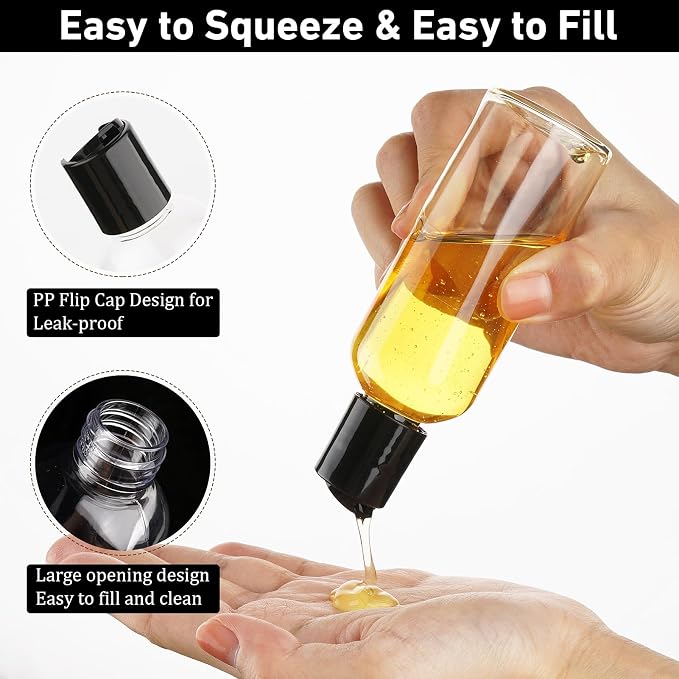 10 Pack 3.4 oz Travel Bottles for Toiletries TSA Approved Leak Proof Travel Size Containers Plastic Empty Shampoo Bottles with Labels Squeeze Bottle Toiletry Essentials Accessories(Clear)