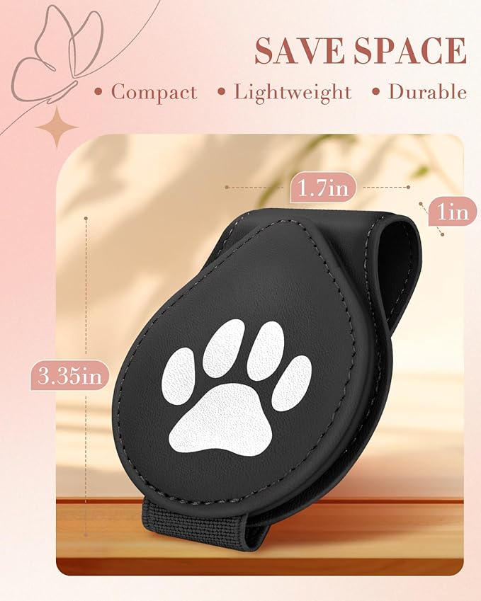 Jupswan Sunglass Holder for Car Visor Sunglasses Clip Magnetic Eyeglass Glasses Holder Cute Paw Leather Auto Visor Accessories Accessory Gifts for Women Men(Black)