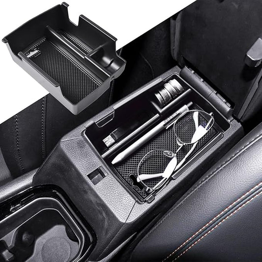 TACOBRO Center Console Organizer Tray Compatible with Jeep Compass 2022 2023 2024 2025 Accessories Insert Armrest Glove Box Secondary Storage Divider ABS Materials，Black
