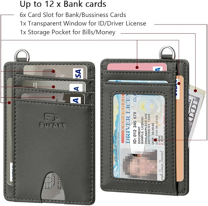 FurArt Slim Minimalist Wallet, Front Pocket Wallets, RFID Blocking, Credit Card Holder for Men