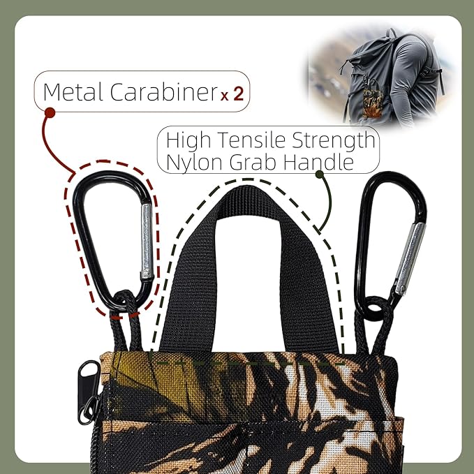 EDC Pocket Organizer for Men, Multitool Compact Platy Pouch with Zipper & Paracord Lanyard, Heavy-Duty 600D Oxford Fabric Durable Tool Storage and Carrying Bag