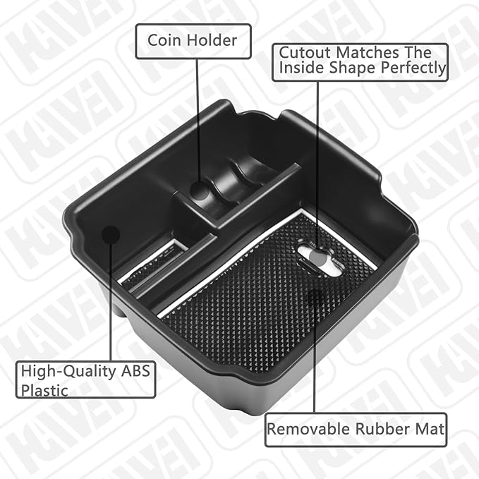 HGWEI Center Console Organizer Compatible with VW Tiguan 2018 2019 2020 2021 2022 2023 2024 And Volkswagen Taos 2022-2025, ABS Insert Tray Armrest Storage Box Interior Accessories, White