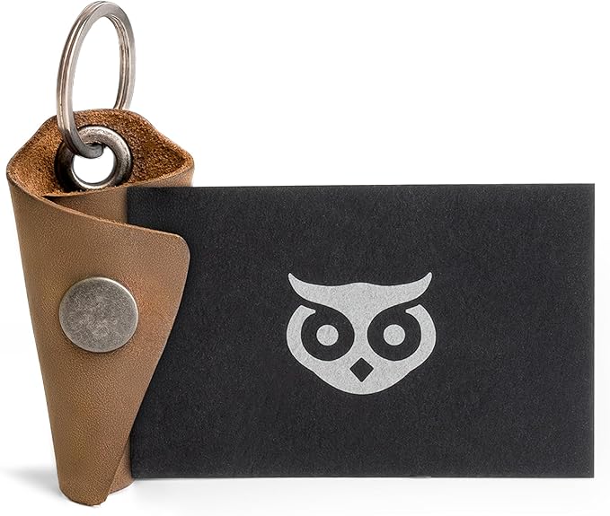 Hide & Drink Full Grain Leather Wrap Keychain, Organizer Snap Closure, Key Ring Cover, Silencer Sleeve Key Holder for Men