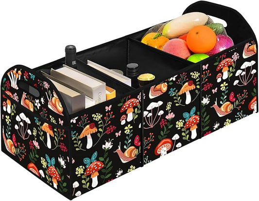 Mushroom Collapsible Trunk Organizer Automotive Storage Car Multicompartment Large Capacity