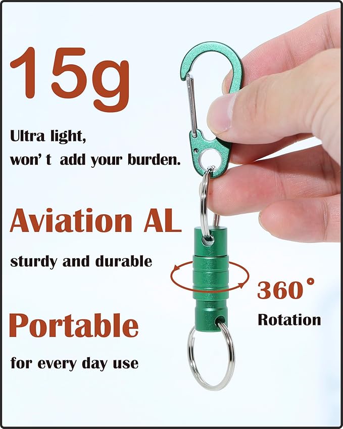 Quick Release Keychain Clip, Small Carabiner Clip & Pull Apart Detachable Key Ring, Car Key Chain Hooks Keyring