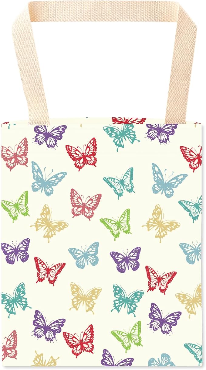 CREATCABIN Butterfly Car Trash Bag Car Garbage Bag Back Seat Organizer Trash Can Bin Cute Printed One-Handed Strap Garbage Bags for Car Accessories Vehicle Travelling Camping Outdoor 11.8x9.84 Inch