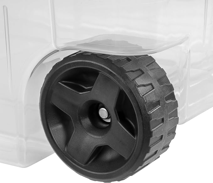 160-Quart Wheeled Stackable Storage Bin,Heavy-Duty Clear Plastic Container for Household & Garage Bulk Storage,Perfect for Outdoor Camping and Seasonal Organization, Gray 2-Pack