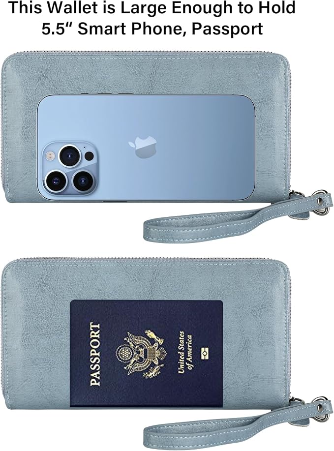 Lavemi Small Compact Women Wallet RFID Blocking Genuine Leather Bifold Purse with ID Windows