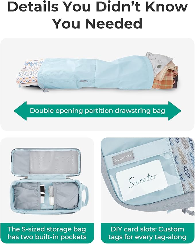 BAGSMART 6 Set /4 Set/2 Set Compression Packing Cubes for Travel, Lightweight Luggage Organizer Bags, Durable Space Saver Bags Travel Essentials