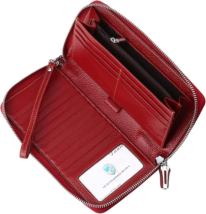 Lavemi Small Compact Women Wallet RFID Blocking Genuine Leather Bifold Purse with ID Windows
