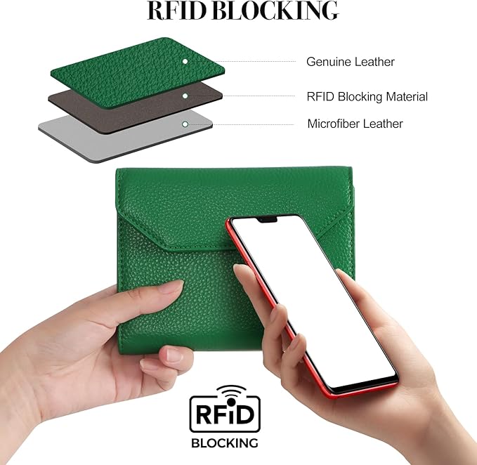 WHHMK Leather Passport Holder for Travel,Rfid Passport Holder Protect Your Card Security,Passport Book Holder for Women,Travel Wallet with Cards & Pen Slots,Boarding Pass,Zipper Cash Pocket(Green)