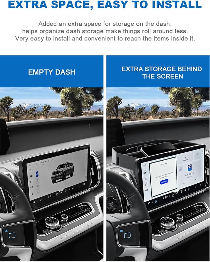 CDEFG for 2026 Ford Expedition Dashboard Storage 13.2" Screen Organizer, for 2025 2026 Ford Expedition Accessories Dash Behind-Screen Storage Box