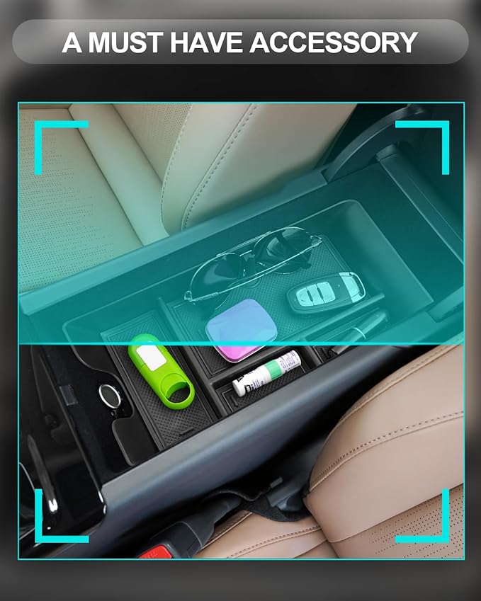 CDEFG for 2025 2026 Camry Center Console Organizer Accessory Tray for 2025 2026 Toyota Camry XSE XLE SE LE Accessories Middle Console Organizer Armrest Tray Storage Box
