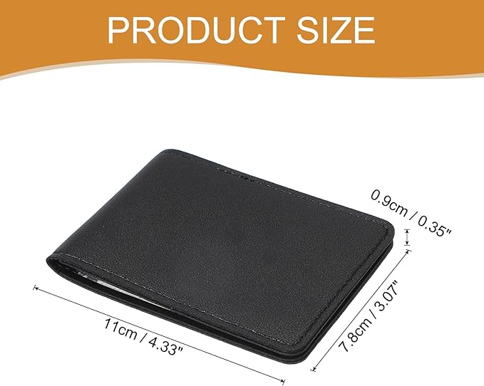 uxcell Leather Credit Card Holder, 10 Slots Blank Driver's License Holder for Women and Men, Multi-Functional Card Organizer for Documents, ID Cards, License(Black)