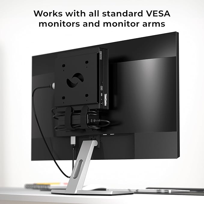 HumanCentric VESA Mount Compatible with Lenovo Thinkcentre Tiny M90q Gen 2, M80q Gen3, M90q Gen3, M70q Gen 2, Thinkstation P3 Tiny, M60e, M75q Gen2, M70q, Mount Behind Monitor