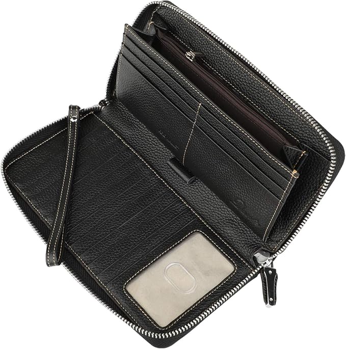 Lavemi Small Compact Women Wallet RFID Blocking Genuine Leather Bifold Purse with ID Windows