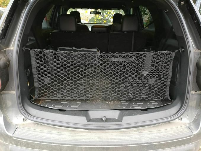Rear Trunk Organizer Cargo Net for Ford Explorer 2011-2019 – Envelope Style Cargo Net for SUV - Premium Mesh Car Trunk Organizer Vehicle Carrier Storage - Compatible with Explorer