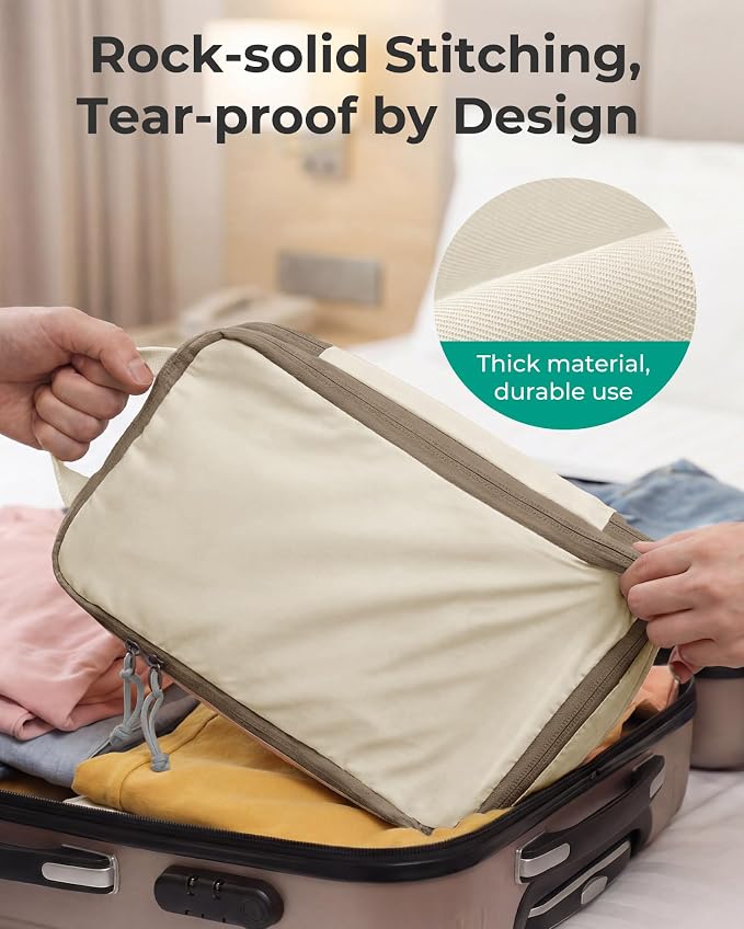 BAGSMART 6 Set /4 Set/2 Set Compression Packing Cubes for Travel, Lightweight Luggage Organizer Bags, Durable Space Saver Bags Travel Essentials