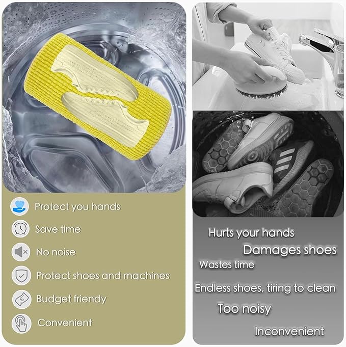 Shoe Washing Machine Bag,Laundry Shoe Bag for Washer and Dryer,Reusable Shoe Cleaning Bag for Sneakers,Tennis Shoes,With Self-locking Zipper, Microfiber Inside (Lite Grey - 2 Pack)