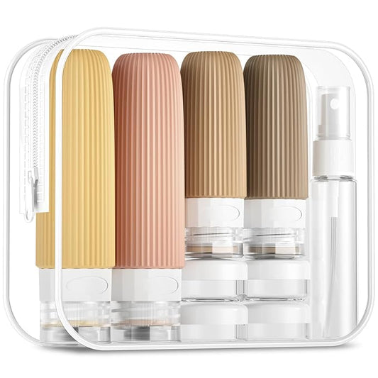 Mrsdry 16 Pack Travel Bottles Set, TSA Approved Leak Proof Silicone Squeezable Containers for Toiletries, Refillable Travel Accessories for Conditioner, Shampoo, Lotion & Body Wash Accessories