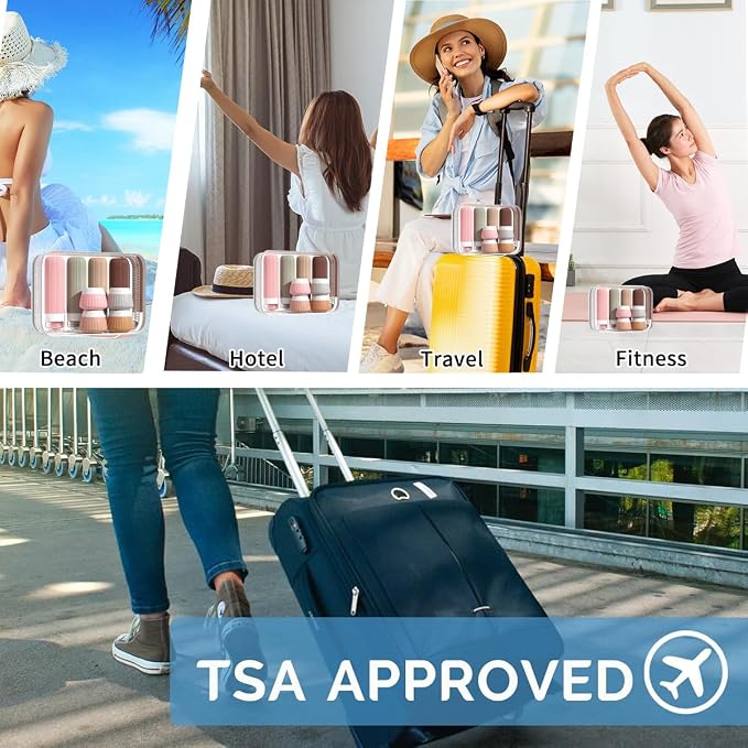 15Pack Travel Bottles for Toiletries, TSA Approved Squeezable Silicone Toiletry Containers, Portable Leak Proof Refillable Liquid Shampoo And Conditioner Travel Essentials toiletry Bottles