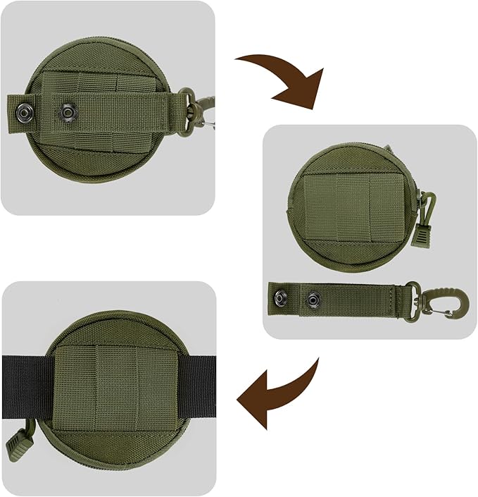 FRTKK 2 Pack Tactical Compact EDC Pouches Military Molle Utility Pouch Accessories Organizer Pouch Coin Purse Keychain Pocket Credit Card Holder Waist Pack