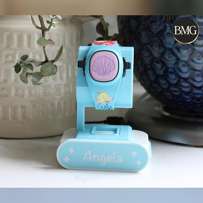 Customizable MagicBand Charging Station Compatible with Disney’s MagicBand+ (White & Orange, 5 Band Holder)
