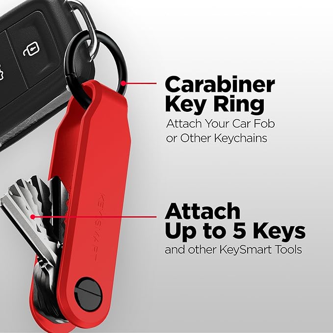 KeySmart Loop - Keychain Key Holder, FKM Silicone Compact Key Organizer for Key Chain, Clutter-Free Compact EDC Key Chains