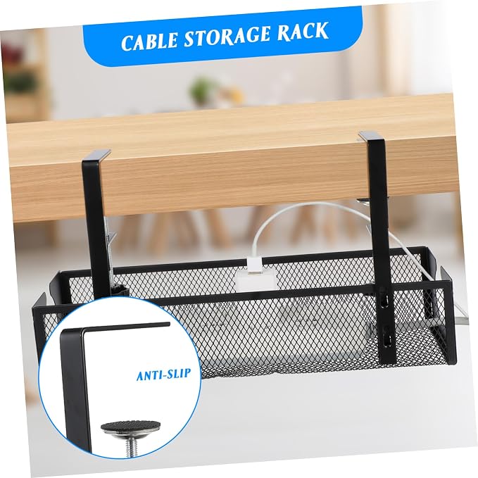 Veemoon Under Desk Cable Organizer Tray Capacity Metal Wire Storage for Home Installation Sturdy Design for Tidy Cord Management and Organization