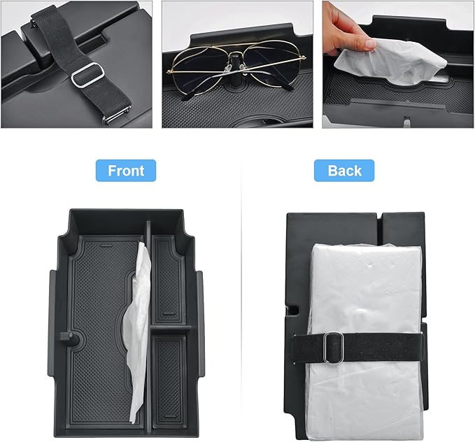 2024 2025 2026 Crosstrek Accessories Center Console Organizer for Subaru Crosstrek (Premium/Sport/Limited/Wilderness),2025 Crosstrek&Impreza Console Tray Insert Organizer with Tissue Box Holder