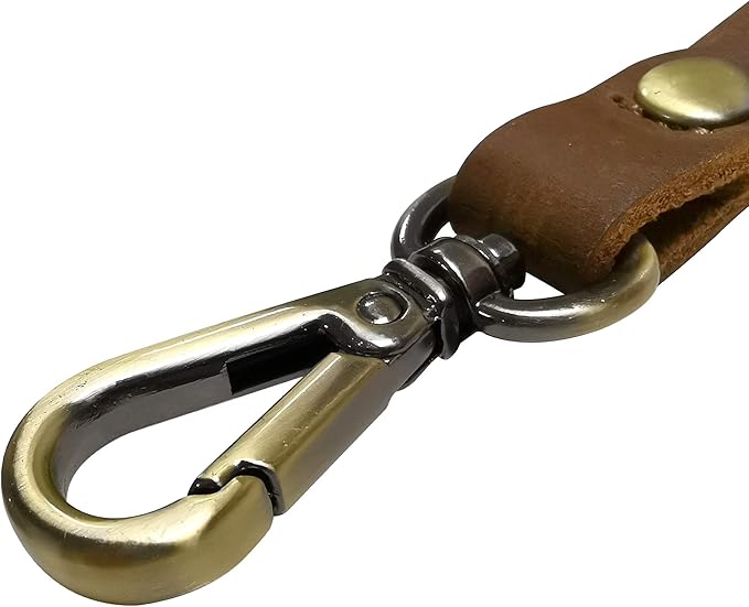 Wisdompro 2 Pcs Genuine Leather Keychain, Key Chain with Belt Loop Clip for Keys
