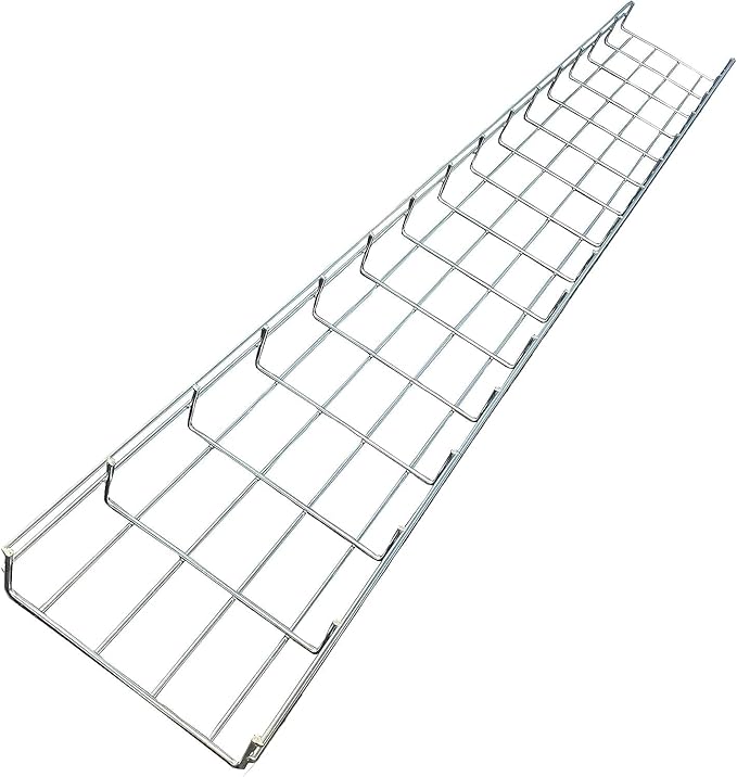 Kable Kontrol Cable Tray- 5 Feet Long - 8" Width, 6” Depth – Wire Mesh Tray Cable Management Rack Cords Organizer Cable Basket, Zinc Plated Steel NEC Approved for Network, Fiber Optic, Cabling