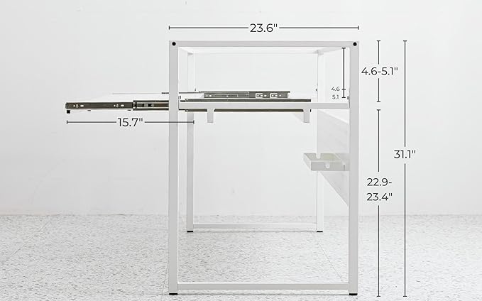 Music Studio Desk with Keyboard Tray, for Full 88 Keys and 61 Keys (Music Producer Desk) (White, 88 Keys (Without Height Adjustment Bracket)