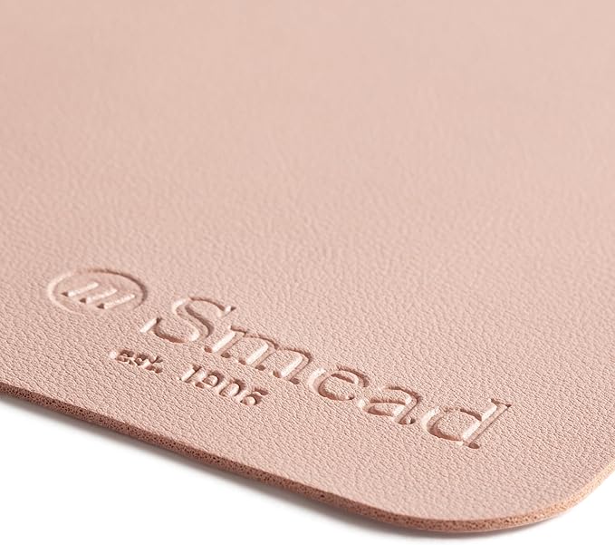 Smead Desk Pad, Vegan Leather Desk Mat with Non-Slip Faux Suede Backing, Perfect Desk Organizer for Office Decor, 36” x 17” Large, Dusty Rose (64829)