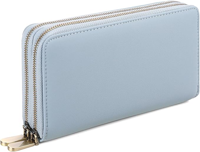GAEKEAO Wallet for Women Clutch Leather RFID Blocking Wristlet Purse Zip Around Wallets Large Capacity Credit Card Holder