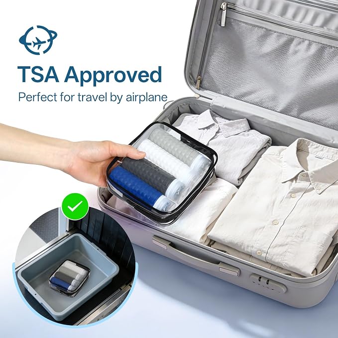 Travel Bottles for Toiletries, TSA Approved Travel Size Containers, Leak Proof Silicone Shampoo Bottles, Small Toiletry Containers with Clear Bag for Shampoo Conditioner Lotion