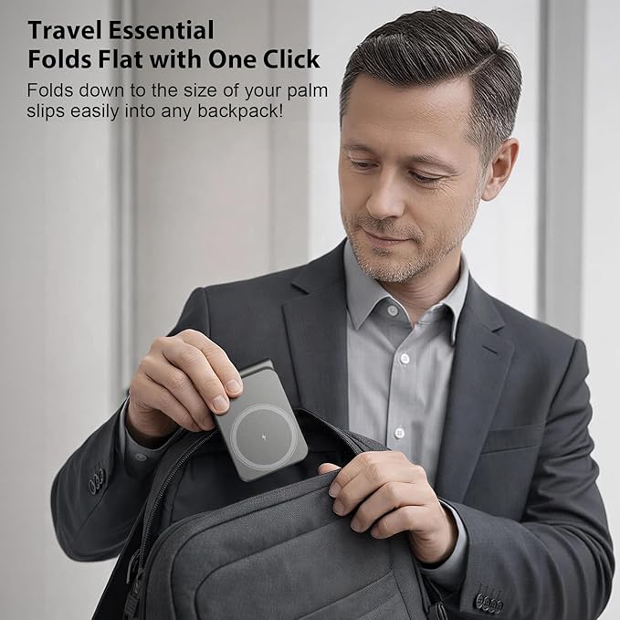 3 in 1 Wireless Charger Station for Multiple Devices, Foldable Magnetic Charging Stand, Portable Fast Travel Wireless Charger for iPhone17/16/15/14/13/12 Pro Max/ AirPods2/3/4 and IWatch Ultra Series