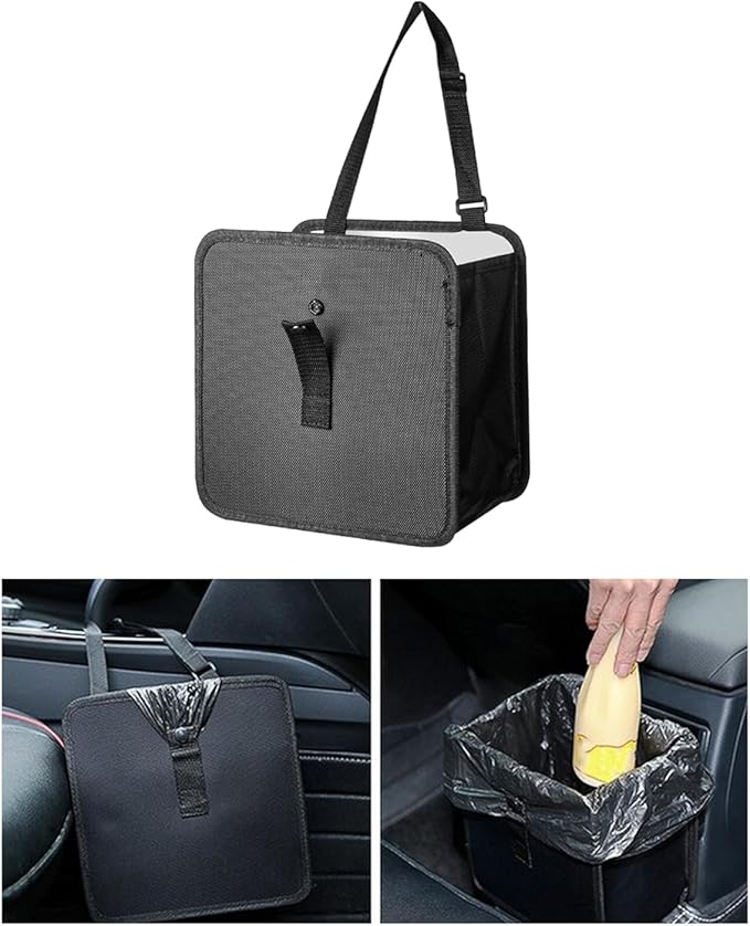 Car Trash Can, Foldable Car Trash Bag Hanging, 7L Large Capacity Waterproof Car Garbage Bag for Car Interior Keeping Tidy, Multifunctional Car Storage Bag, Car Interior Accessories (Small)