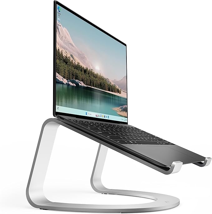 Twelve South Curve SE Ergonomic Aluminum Laptop and MacBook Stand with Anti-Slip Silicone to Prevent Scratching | Compatible with 11" to 17” laptops