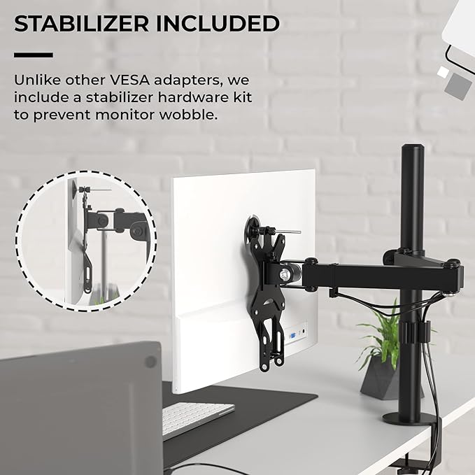 HumanCentric VESA Mount Adapter for HP Monitors 22er, 22es, 22f, 23er, 23es, 23f, 24ea, 24ec, 24er, 24es, 24f, 24fw, 25er, 25es, 25f, 27er, 27ea, 27es, 27f, 27fw, 27ec VESA Adapter Bracket (White)