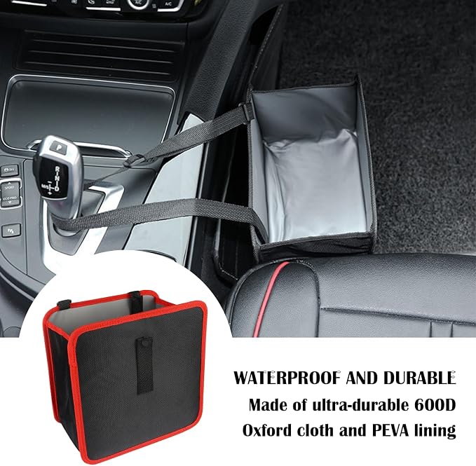carleef Hanging Car Trash Can,Foldable & Leak-Proof Car Trash Bin with 7L Large Capacity for Keeping Tidy,Multipurpose Universal Cars Garbage Can as Cars Organizer and Storage