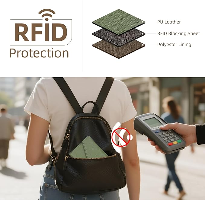 ZOPPEN Mulit-purpose Rfid Blocking Passport Holder Travel Wallet (Ver.4) Passport and Vaccine Card Holder ComboTri-fold Document Organizer Travel Essentials